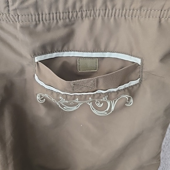 Landhaus Lederhosen German Swim Trunks Brown Size L Paisley Design Button Accent - Picture 8 of 16